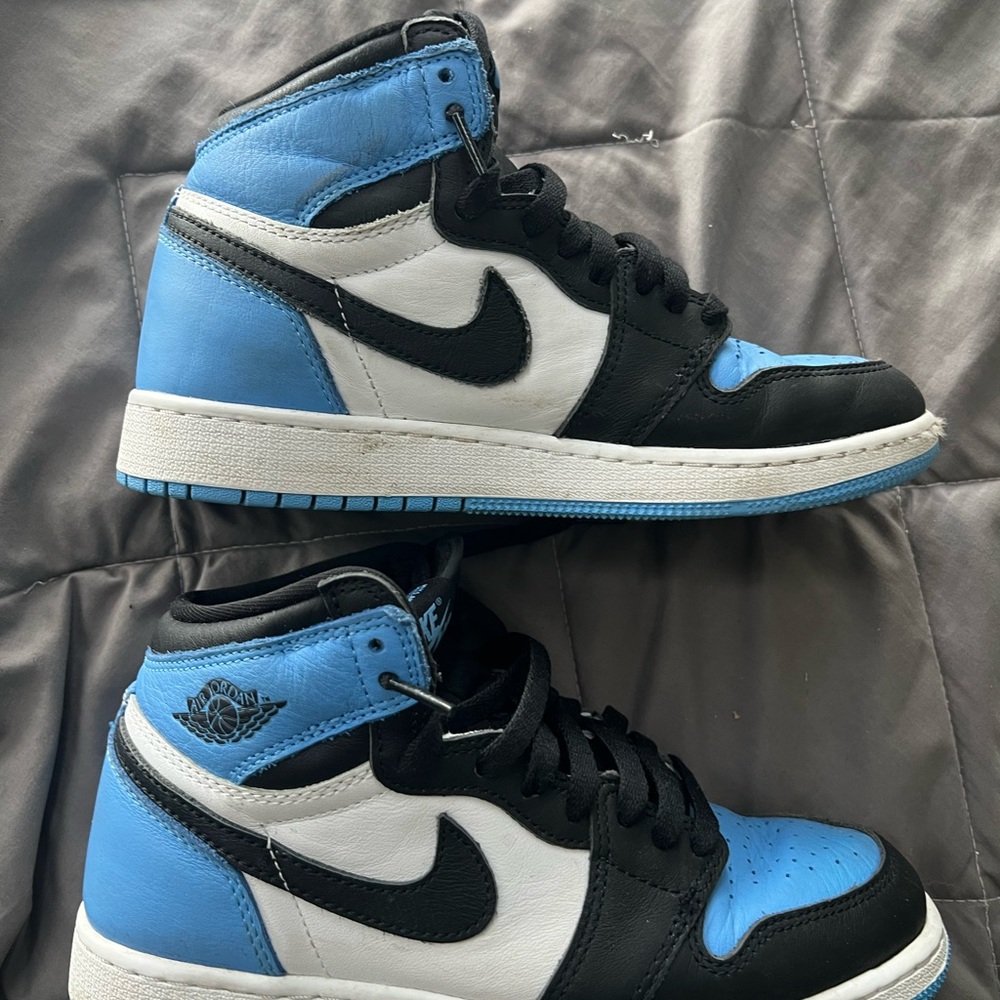 Jordan 1s Nike youth Blue and Black High-Top Sneakers